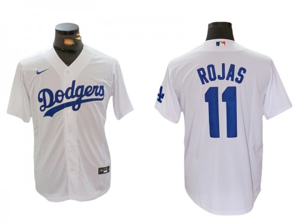 Los Angeles Dodgers #11 Miguel Rojas White Home Jersey