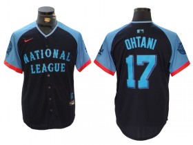 National League #17 Shohei Ohtani Black 2024 MLB All-Star Game Limited Jersey