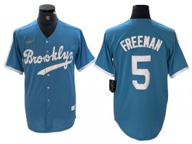 Los Angeles Dodgers #5 Freddie Freeman Light Blue Cooperstown Collection Jersey