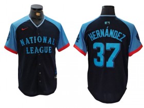 National League #37 Teoscar Hernandez Navy 2024 MLB All-Star Game Limited Jersey