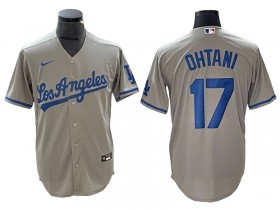 Los Angeles Dodgers #17 Shohei Ohtani Gray Cool Base Jersey