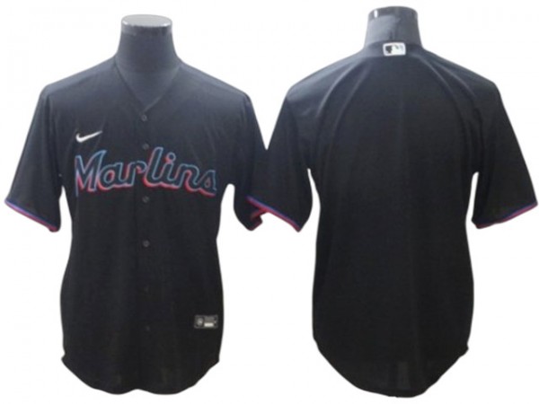 Miami Marlins Blank Black Alternate Cool Base Jersey