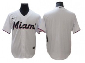 Miami Marlins Blank White Home Cool Base Jersey
