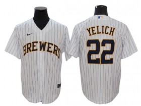 Milwaukee Brewers #22 Christian Yelich White Alternate Cool Base Jersey