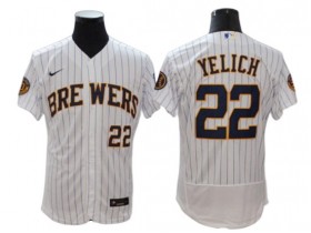 Milwaukee Brewers #22 Christian Yelich White Alternate Flex Base Jersey