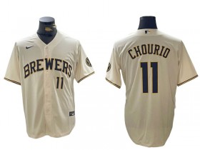 Milwaukee Brewers #11 Jackson Chourio Cream Home Limited Jersey