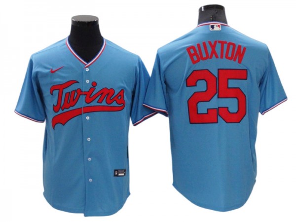 Minnesota Twins #25 Byron Buxton Light Blue Road Cool Base Jersey