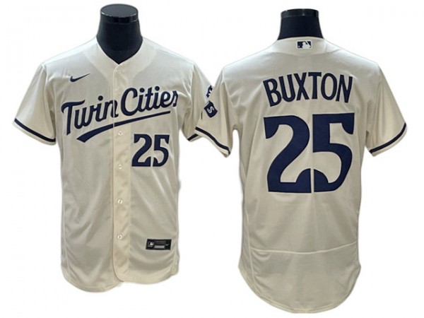 Minnesota Twins #25 Byron Buxton Cream Flex Base Jersey