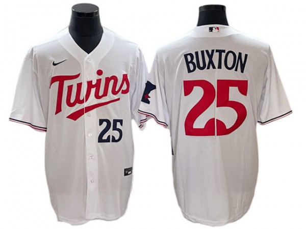 Minnesota Twins #25 Byron Buxton White Home Cool Base Jersey