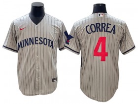 Minnesota Twins #4 Carlos Correa Gray Road Cool Base Jersey