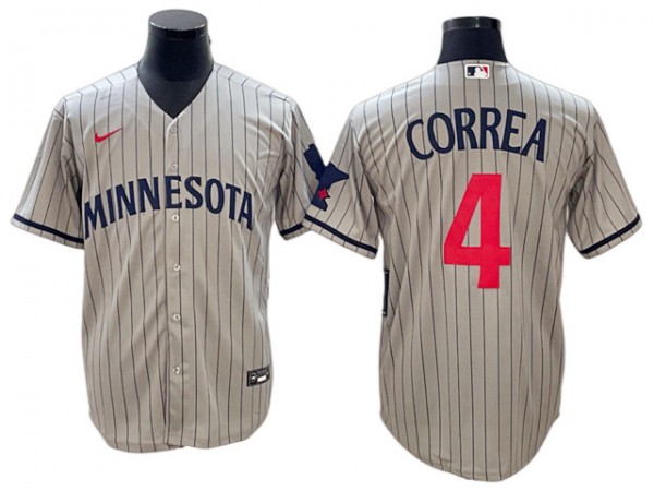 Minnesota Twins #4 Carlos Correa Gray Road Cool Base Jersey