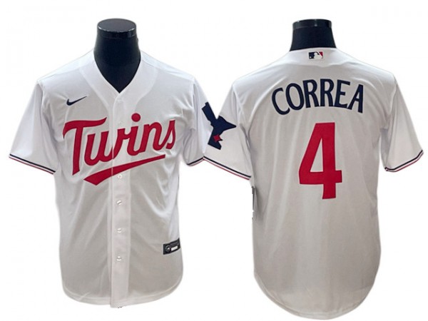 Minnesota Twins #4 Carlos Correa White Home Cool Base Jersey