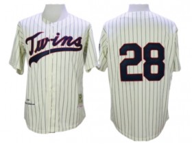 Minnesota Twins #28 Bert Blyleven Cream Stripe 1970 Throwback Jersey