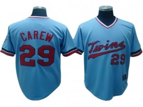 Minnesota Twins #29 Rod Carew Light Blue Throwback Jersey