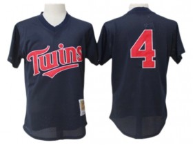 Minnesota Twins #4 Paul Molitor Navy 1996 Cooperstown Mesh Batting Practice Jersey