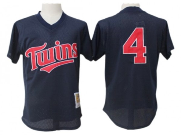 Minnesota Twins #4 Paul Molitor Navy 1996 Cooperstown Mesh Batting Practice Jersey