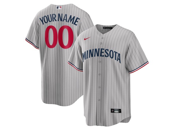 Custom Minnesota Twins Cool Base Jersey - White & Cream & Gray & Light Blue & Navy