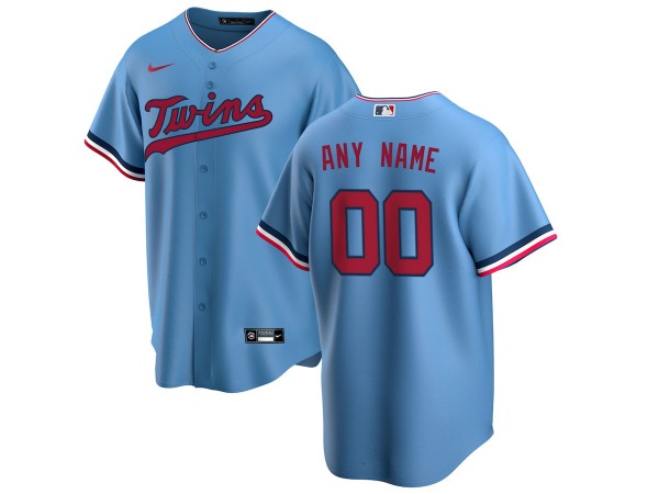 Custom Minnesota Twins Cool Base Jersey - White & Cream & Gray & Light Blue & Navy