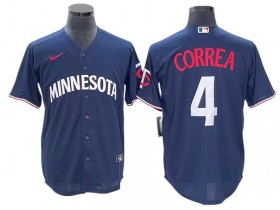 Minnesota Twins #4 Carlos Correa Navy Alternate Cool Base Jersey