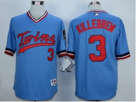 Minnesota Twins #3 Harmon Killebrew Light Blue Cooperstown Jersey