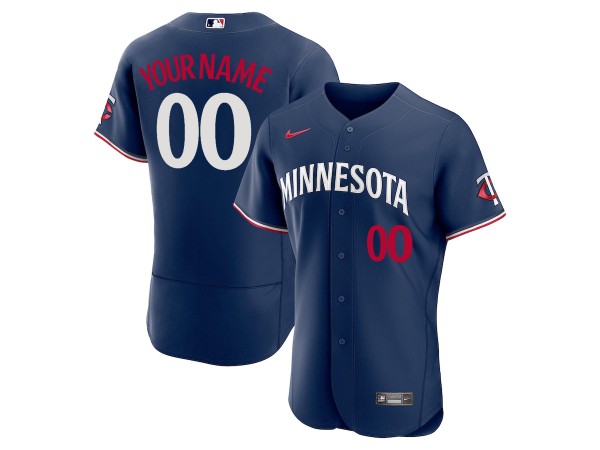 Custom Minnesota Twins Flex Base Jersey - White & Cream & Gray & Navy