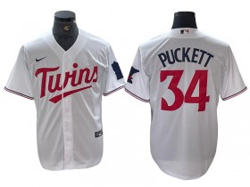 Minnesota Twins #34 Kirby Puckett White Home Jersey