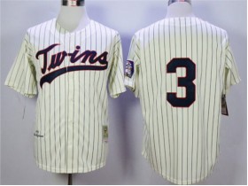 Minnesota Twins #3 Harmon Killebrew Cream Stripe 1969 Throwback Jersey