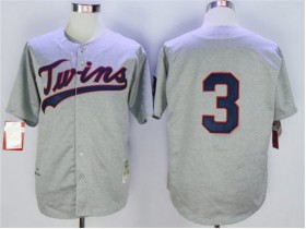 Minnesota Twins #3 Harmon Killebrew Gray 1969 Throwback Jersey