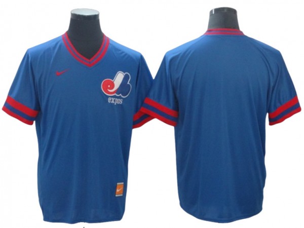 Montreal Expos Blank Blue Cooperstown Collection Legend Jersey