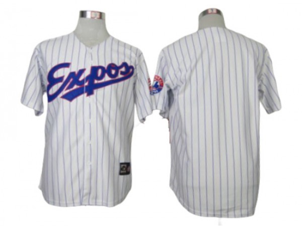 Montreal Expos Blank White Stripe Throwback Jersey