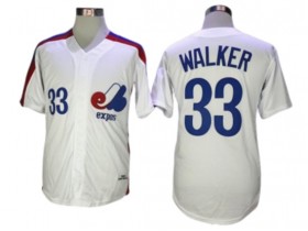 Montreal Expos #33 Larry Walker White Throwback Jersey