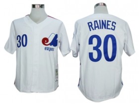 Montreal Expos #30 Tim Raines White Throwback Jersey