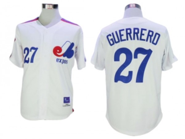 Montreal Expos #27 Vladimir Guerrero White Throwback Jersey