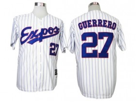 Montreal Expos #27 Vladimir Guerrero White Stripe Throwback Jersey