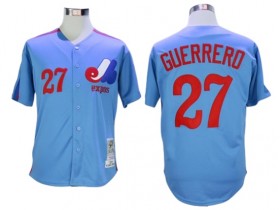 Montreal Expos #27 Vladimir Guerrero Blue Throwback Jersey