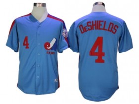 Montreal Expos #4 Delino DeShields Blue Throwback Jersey