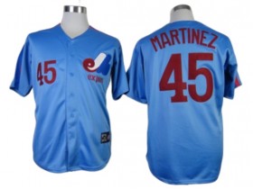 Montreal Expos #45 Pedro Martinez Blue Throwback Jersey