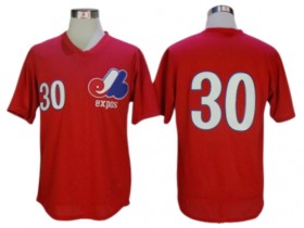 Montreal Expos #30 Tim Raines Red 1989 Mesh BP Throwback Jersey