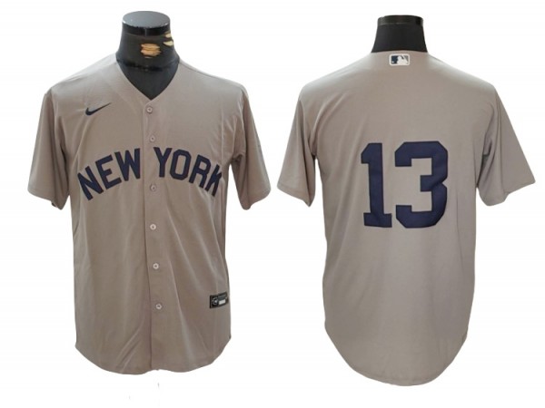 New York Yankees #13 Jazz Chisholm Jr. Gray Away Jersey