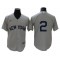 New York Yankees #2 Derek Jeter Gray Away Cool Base Jersey