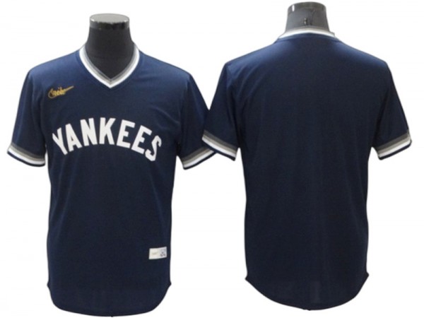 New York Yankees Blank Navy Cooperstown Collection Cool Base Jersey