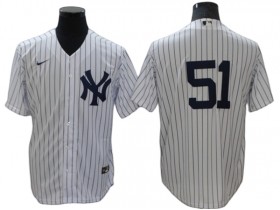 New York Yankees #51 White Home Cool Base Jersey