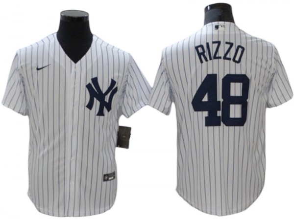 New York Yankees #48 Anthony Rizzo White Home Cool Base Player Name Jersey