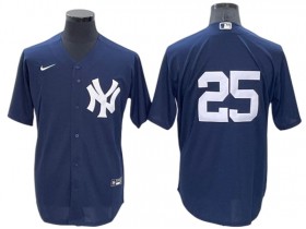 New York Yankees #25 Gleyber Torres Navy Cool Base Jersey