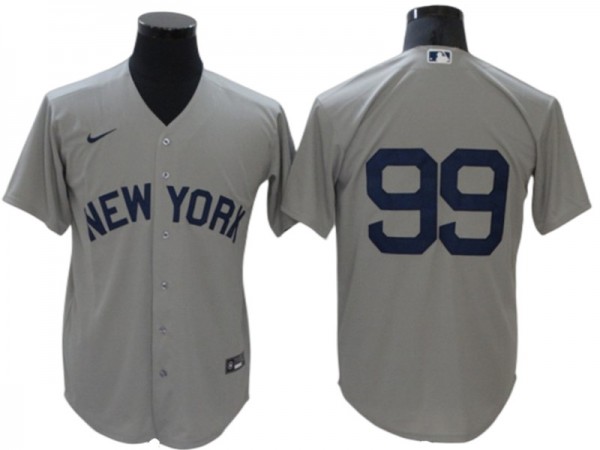 New York Yankees #99 Aaron Judge Gray Away Cool Base Jersey