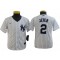 Youth New York Yankees #2 Derek Jeter Cool Base Player Name Jersey-White/Navy/Gray