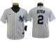 Youth New York Yankees #2 Derek Jeter Cool Base Player Name Jersey-White/Navy/Gray