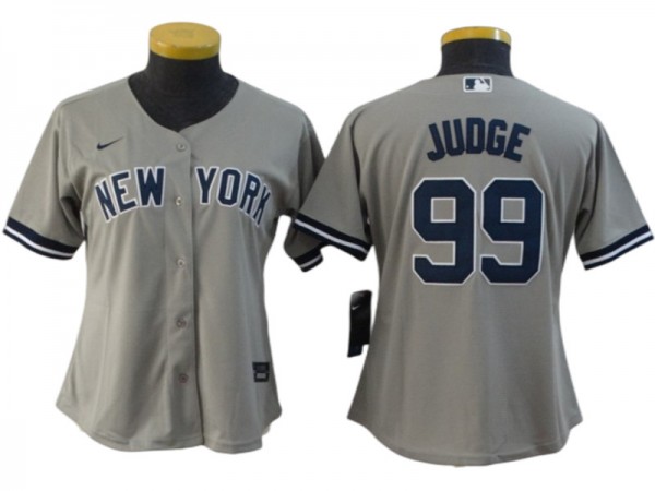 Women's New York Yankees #99 Aaron Judge Cool Base Player Name Jersey - White/Gray/Navy