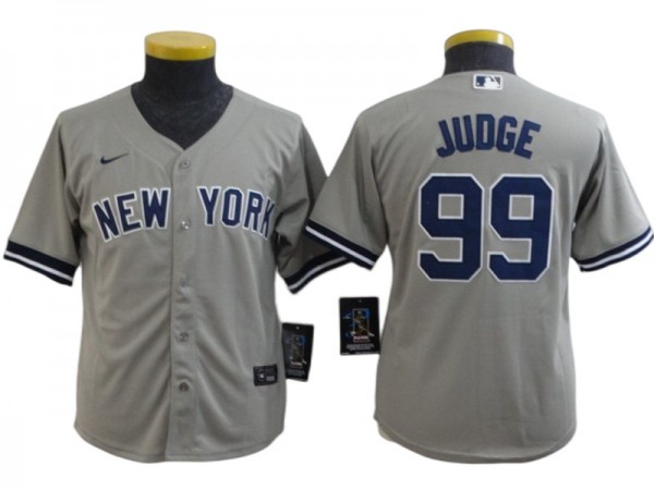 Youth New York Yankees #99 Aaron Judge Cool Base Player Name Jersey-White/Gray/Navy