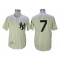 New York Yankees #7 Mickey Mantle Cream Throwback Jersey